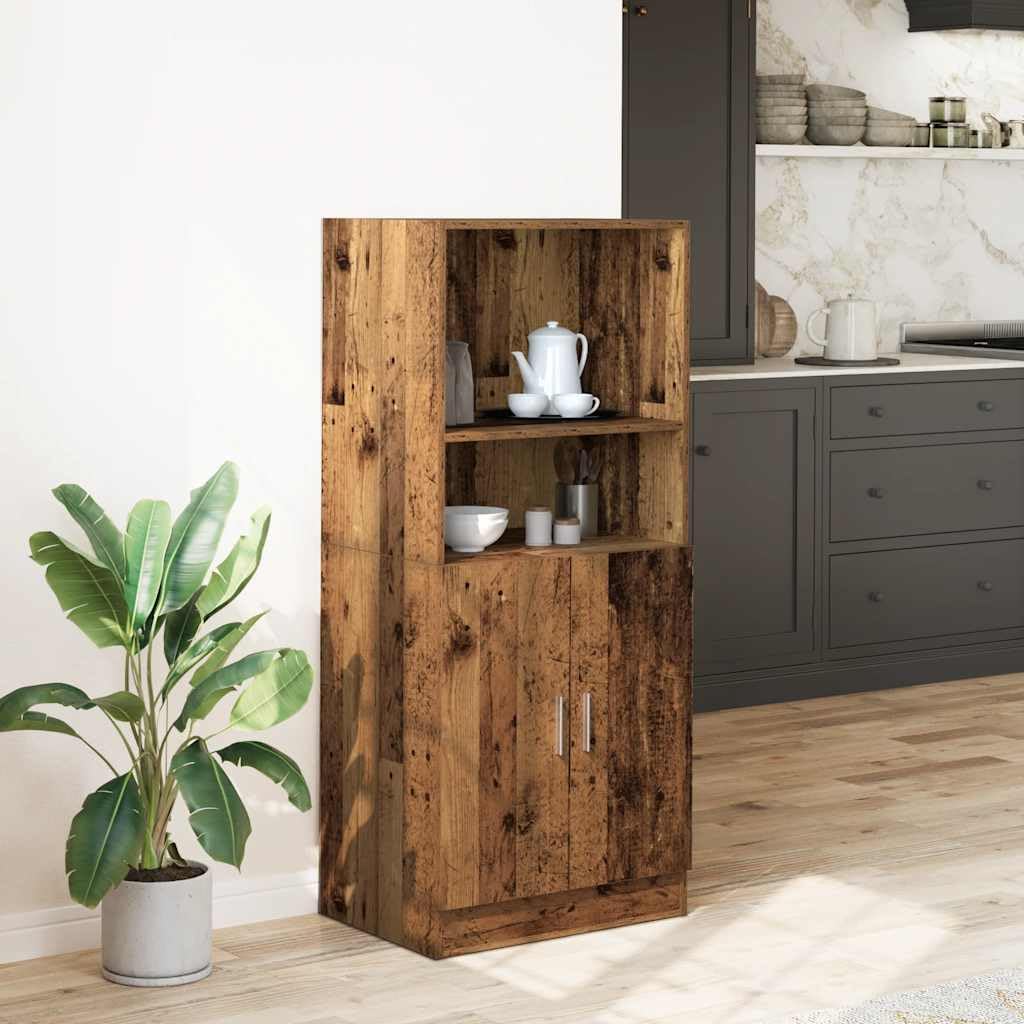 Brokky-Armadietto Cucina Legno Antico 57x41,5x131,5 cm in Truciolato|Mobile Sottolavello per Cucina