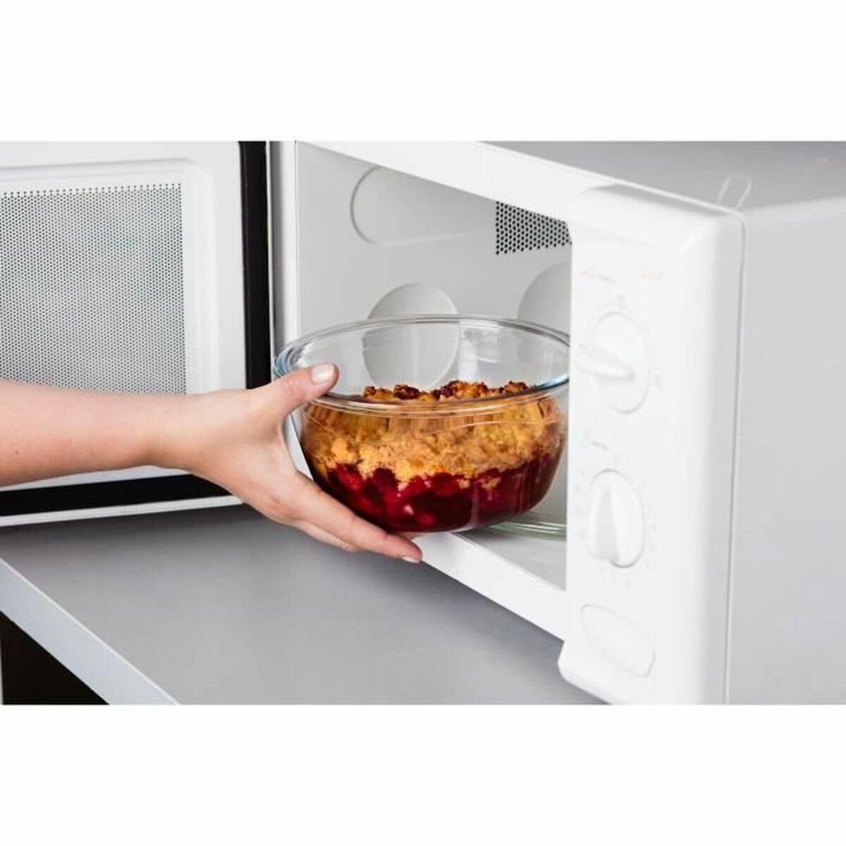 PYREX Cook & Go - Lot de 3 LunchBox Rondes Identiques - 0,7L - Verre Borosilicate - Compatible four, micro-ondes et lave-vaisselle - Made in France