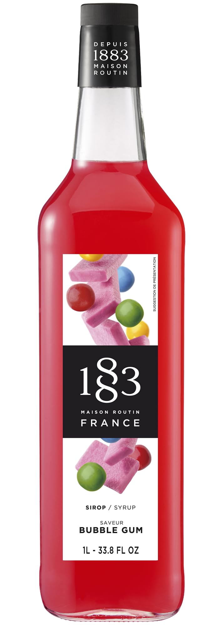 1883 Maison Routin Premium Bubblegum Syrup for Cocktails & Mocktails Glass 1L