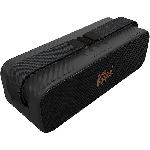 Klipsch The Detroit Portable Bluetooth Speaker with Dual 1" tweeters and 3" woofers, IP67 dust and Waterproof Rating, 20 Hours of Playtime for a Premium Live Concert Experience