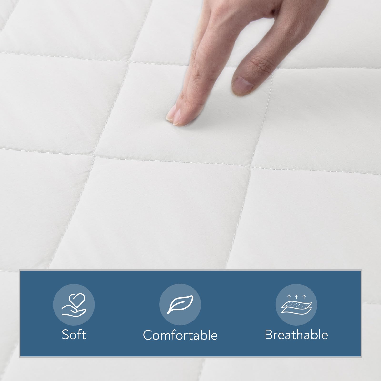 Protector de colchón para cuna, impermeable, acolchado, tamaño cuna, 30 x 75 pulgadas, para cama individual estrecha, transpirable, suave, para dormir en campamento, color blanco (solo funda)