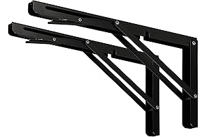 CLT Folding Shelf Bracket in Black (16 Inches): Robust Support for Heavy-Duty Shelves
