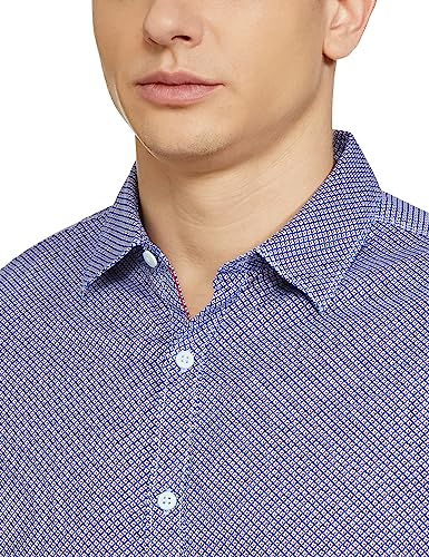 Image of Spykar Men's Slim Fit Mandarin Collar Full Sleeve Printed Casual Shirts