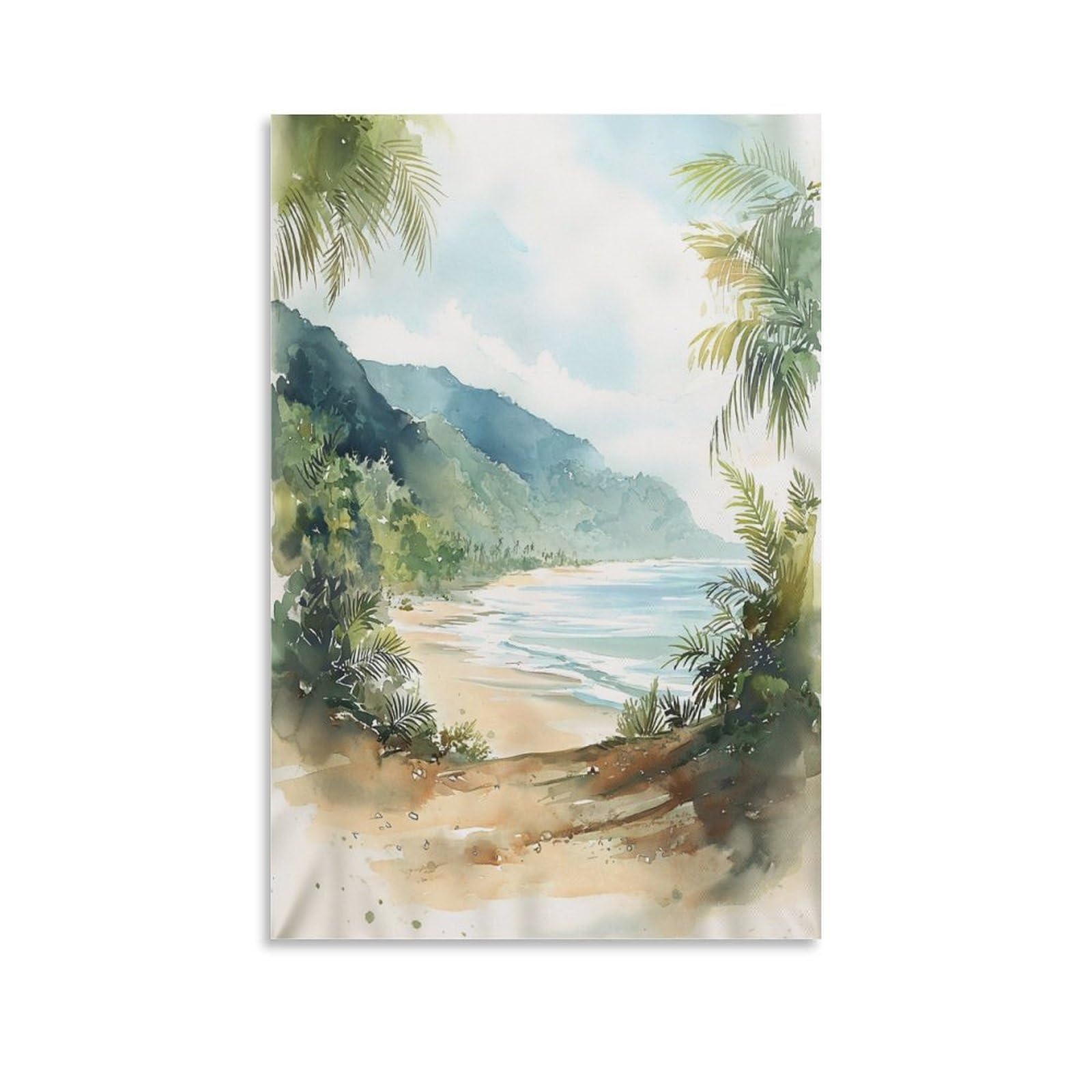 XWYMXZ Costa Rica Watercolor Print Arenal Volcano San José Travel Poster 08x12inch(20x30cm) Vintage Watercolor Canvas Art