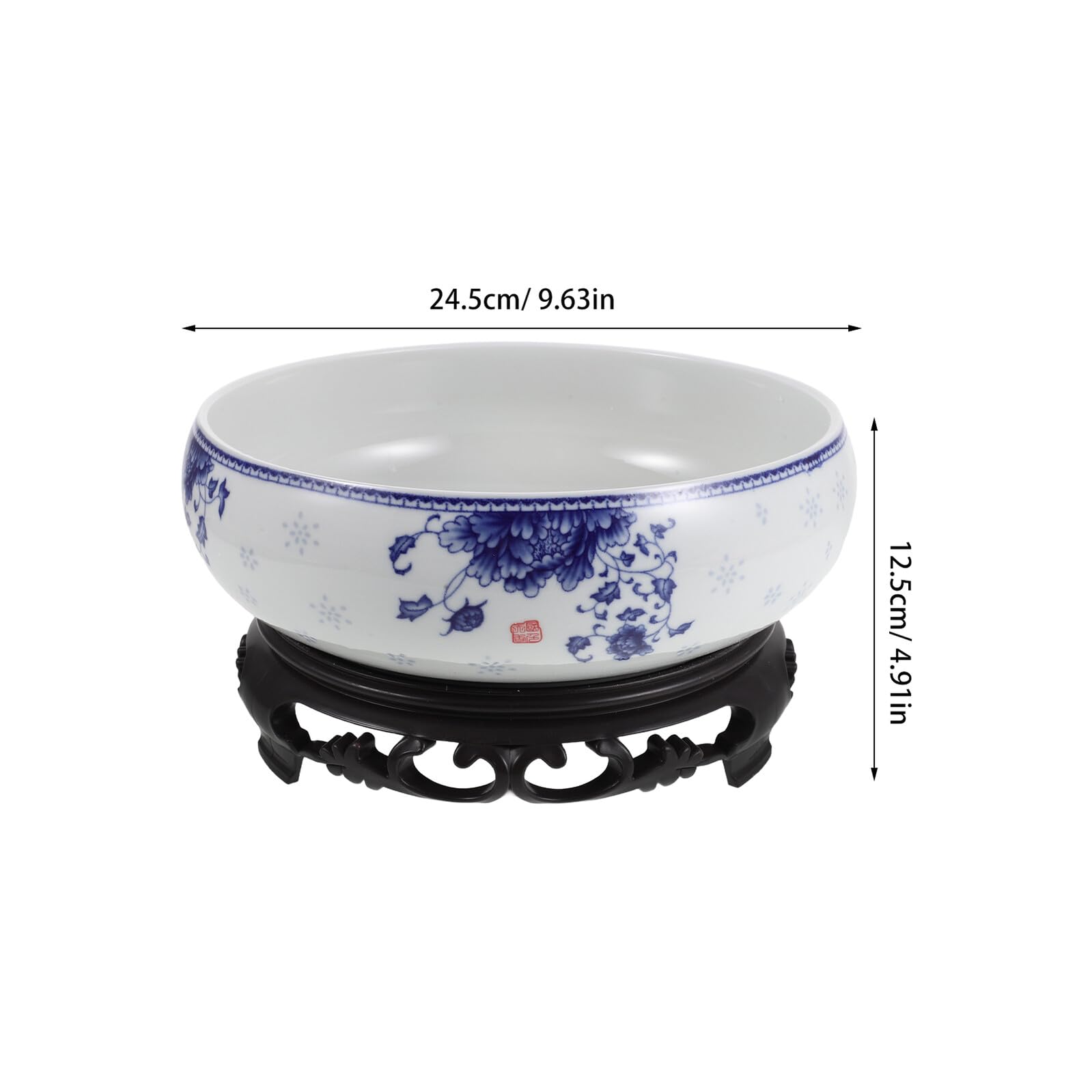 Generic Ceramiczna Doniczka Hydroponiczna Do Kwiatów Lotosu Biała Porcelanowa bez Otworów z Plastikową Podstawą Dekoracyjny Okrągły Pojemnik Do Uprawy Wodnej Biura Balkonu