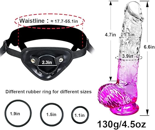 Miniatura 5 de Juego de arnés y correa para principiantes correa sexual con consolador pequeño de 6.6 pulgadas, ideal para masturbación femenina y juego lésbico