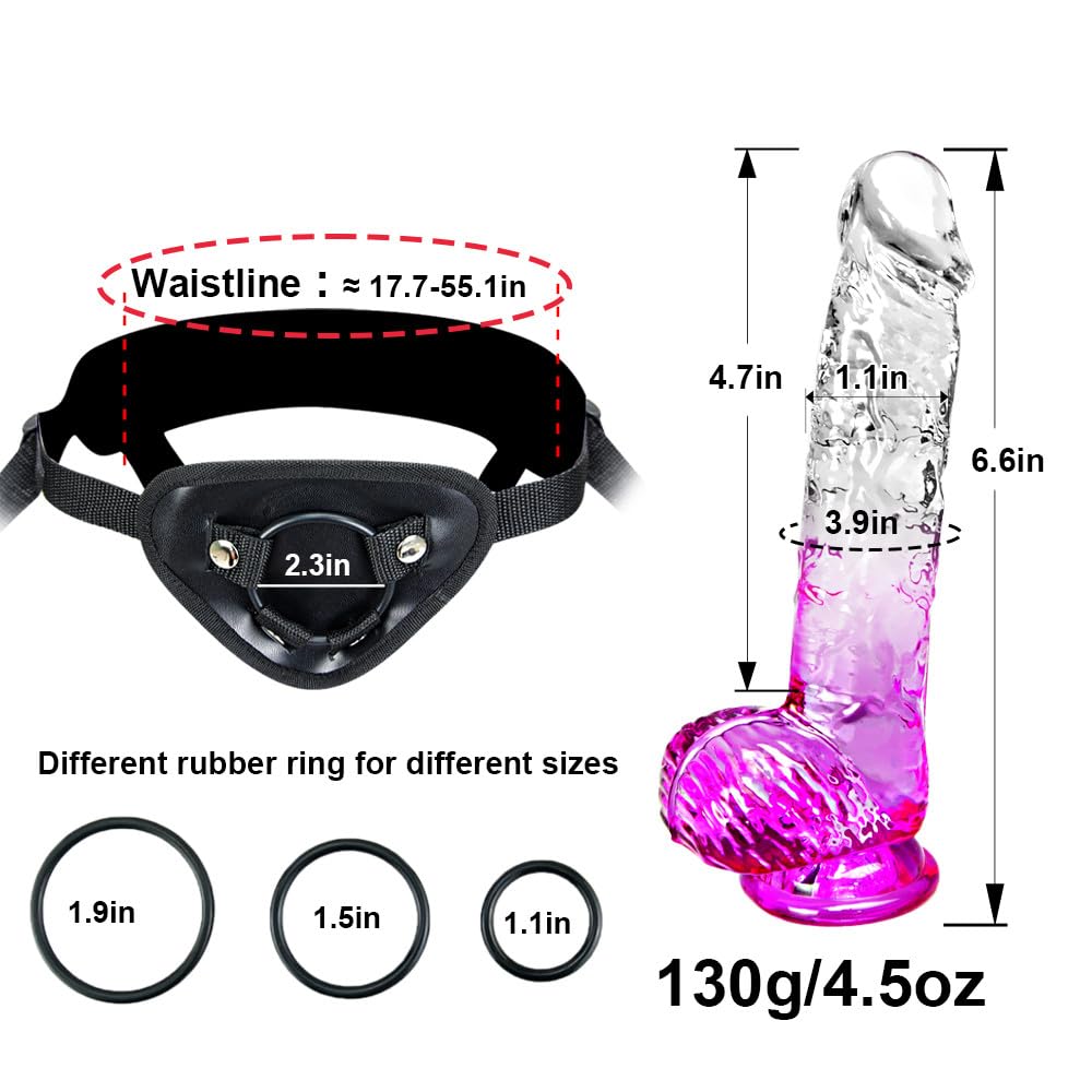 Set di imbracatura e strap-on adatto ai principianti:sex strap-on indossabile con piccolo dildo da 17 cm sextoy ideale per coppie e principianti: masturbazione femminile,giochi lesbici e altro ancora