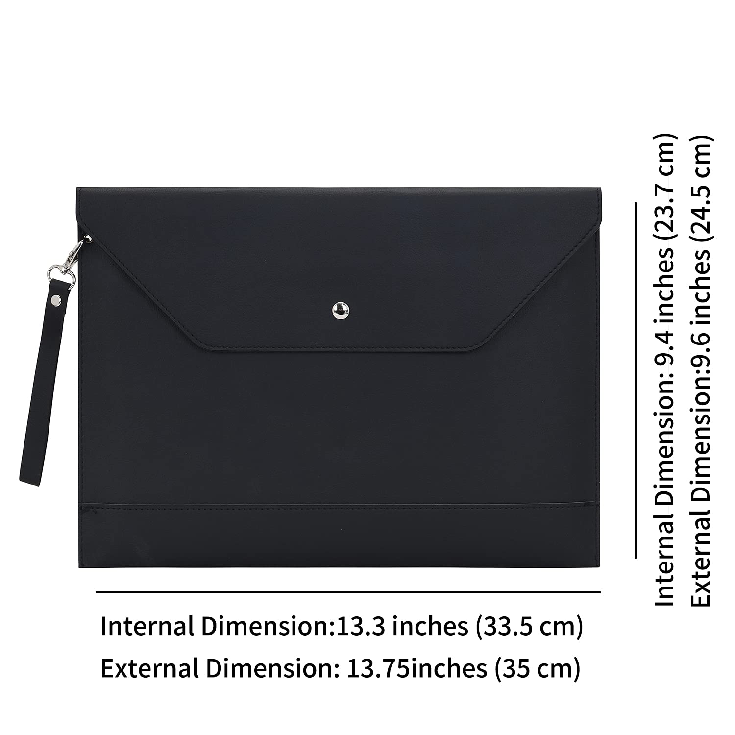 Wonderpool A4 Funda de PU Cuero Sobres Archivos con Bolsillos Internos Para Portadocumentos y Papelería Tableta PC Multifunción Organizador (Negro)