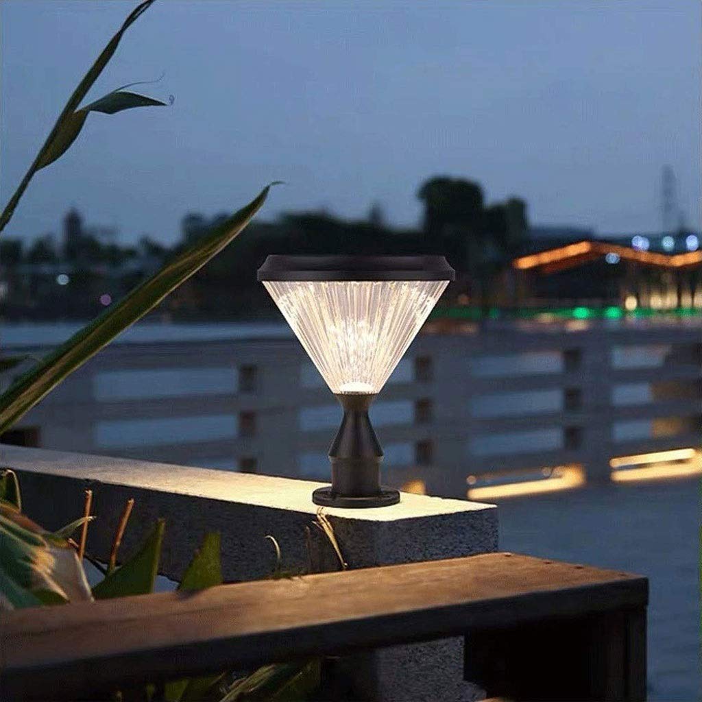 Feng Shui， Lampa ogrodowa z przezroczystym szklanym dyfuzorem Pojedyncza lampa Kolumna zewnętrzna Solarny słupek ścienny Lawn Street Hopeful