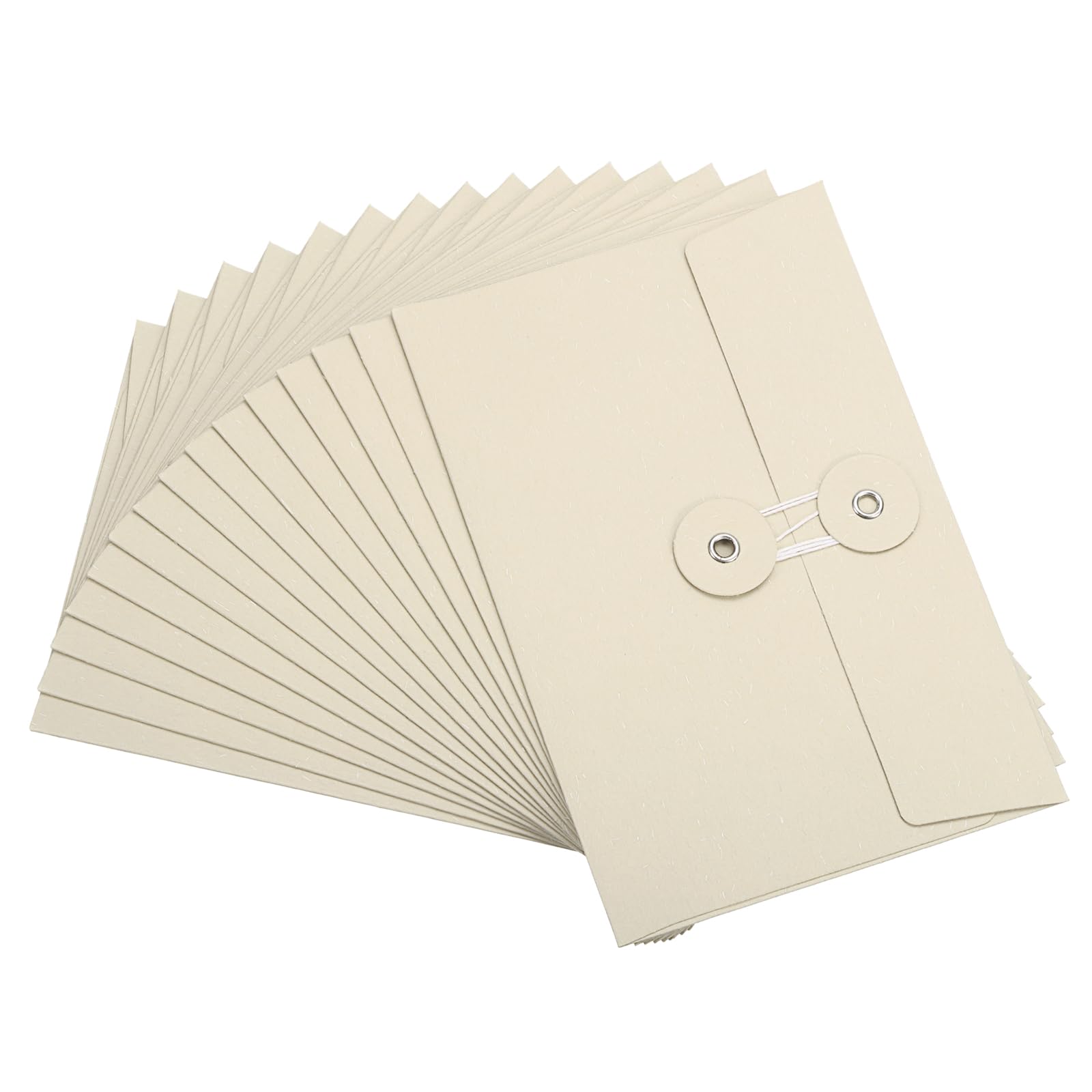 PATIKIL 4.5x6.7 Gift Card Envelopes with String Tie Closure, 15 Pcs Christmas Card Holders Greeting Business Card Envelope for Thanksgiving Day Halloween Birthdays Weddings, Grey