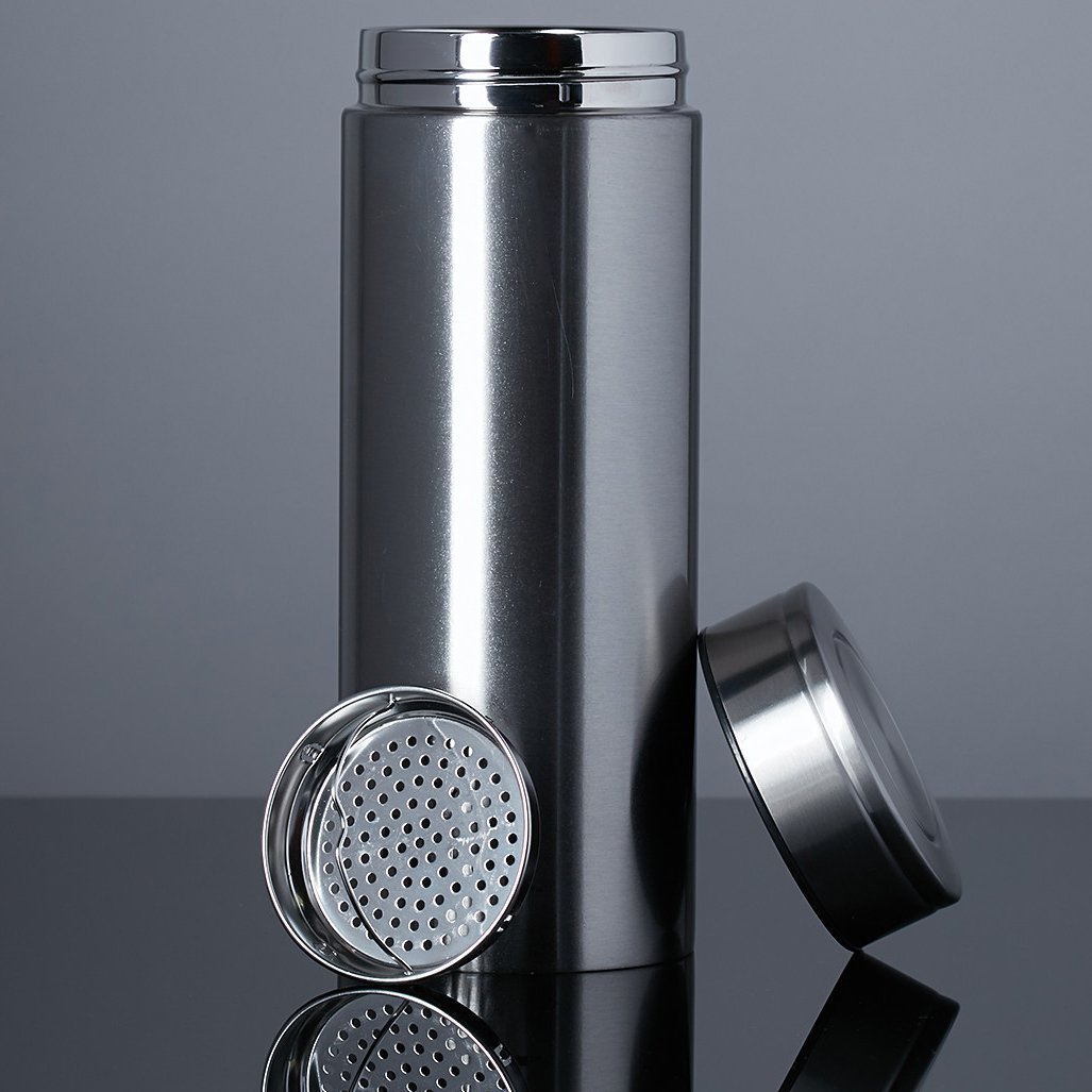 Wide Mouth 18/8 Stainless Steel Insulated Bottle 500ml 16.9oz Double-Wall Vacuum Designed (Stainless Steel, 500ml)
