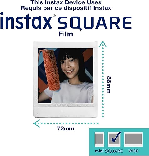 Miniatura 8 de Fujifilm Instax Square SQ40 - Paquete de cámara de película instantánea analógica con película instantánea Instax Square (20 exposiciones) + bolsa