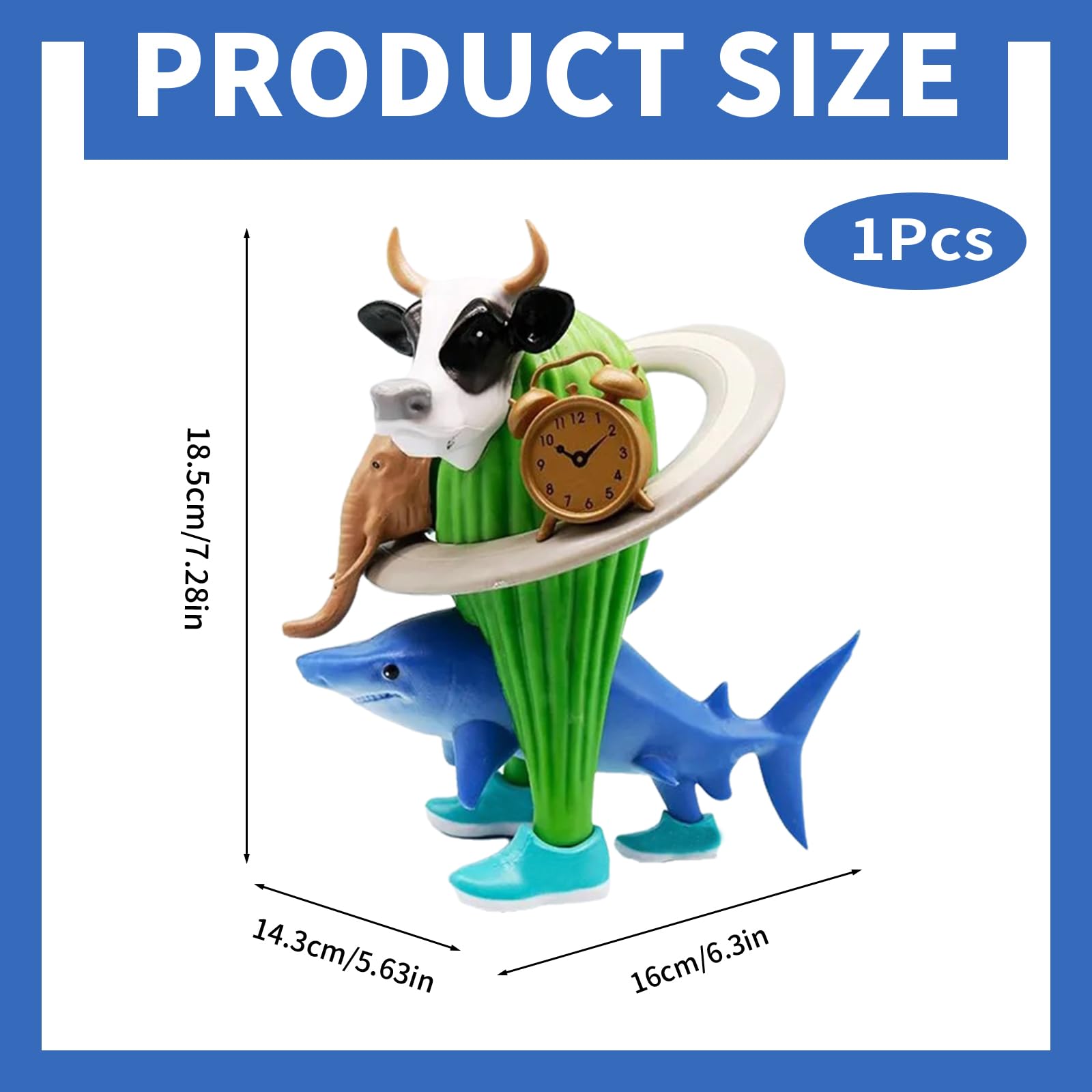 18cm Italian Brainrot Action Figures Set Detachable Italian Brainrot Desk Toys Tralalero Tralala, Tung Tung Tung Sahur Shark, Cattle and More | Collectible Hybrid Creature Toys for Kids & Adults - Image 3