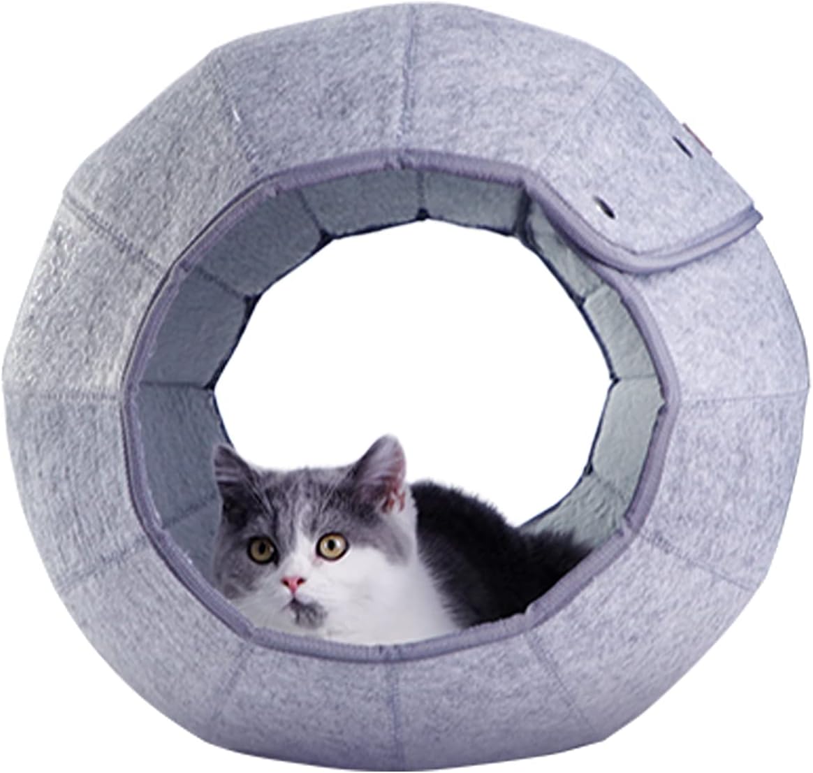 Cat Bed for Indoor Cat Toy Balls Scratcher Foldable Comfortable Washable Multifunction Cat Condo Tent House, Gray : Pet Supplies