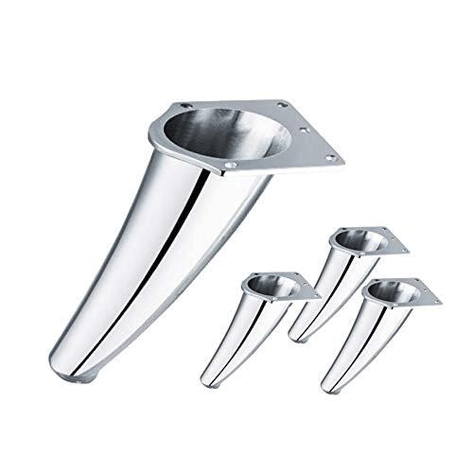 UYHBCNQD 4Pcs Furniture Legs Round Replacement Legs Set Desk Support Legs Furniture Foots Table Feets Silver Coffee Feets Dressers Legs(13cm)