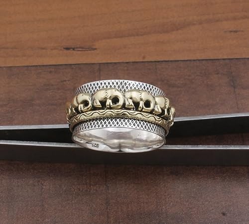 Miniatura 10 de Boho Spinner Ring, Mothers Day Gift, Silver 925 Women Ring, Sterling Silver 925 Ring, Fidget Spinner Ring,Women Silver Anxiety Ring