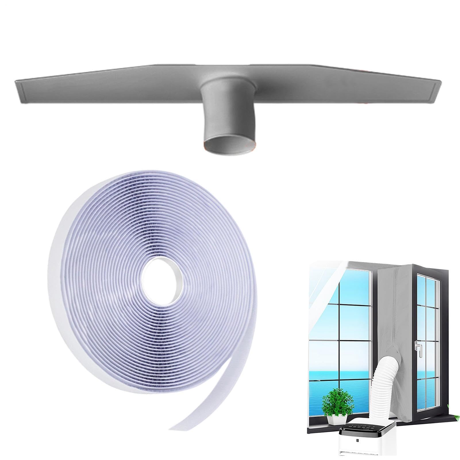 Guarnizione per finestra AC da 400 cm, kit universale portatile per condizionatore d'aria e asciugatrice, per piccoli negozi, casa, appartamenti, camere d'albergo