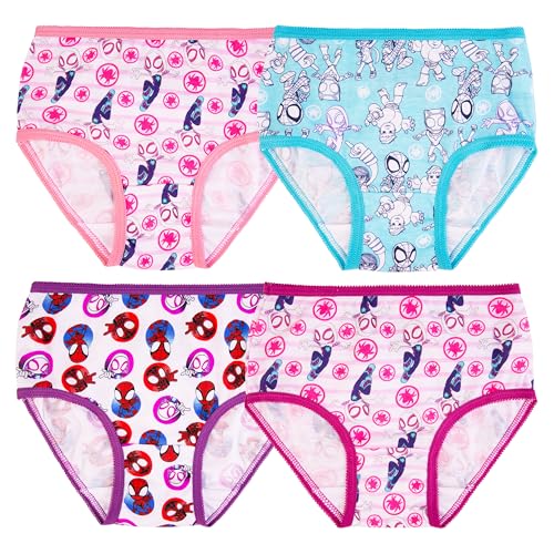Marvel Girls' Spiderman and Ghost Spider Amazon Exclusive Toddler 7-Pack of 100% Combed Cotton Panties in Sizes 2/3t, 4t & 5t, 4-Pack
