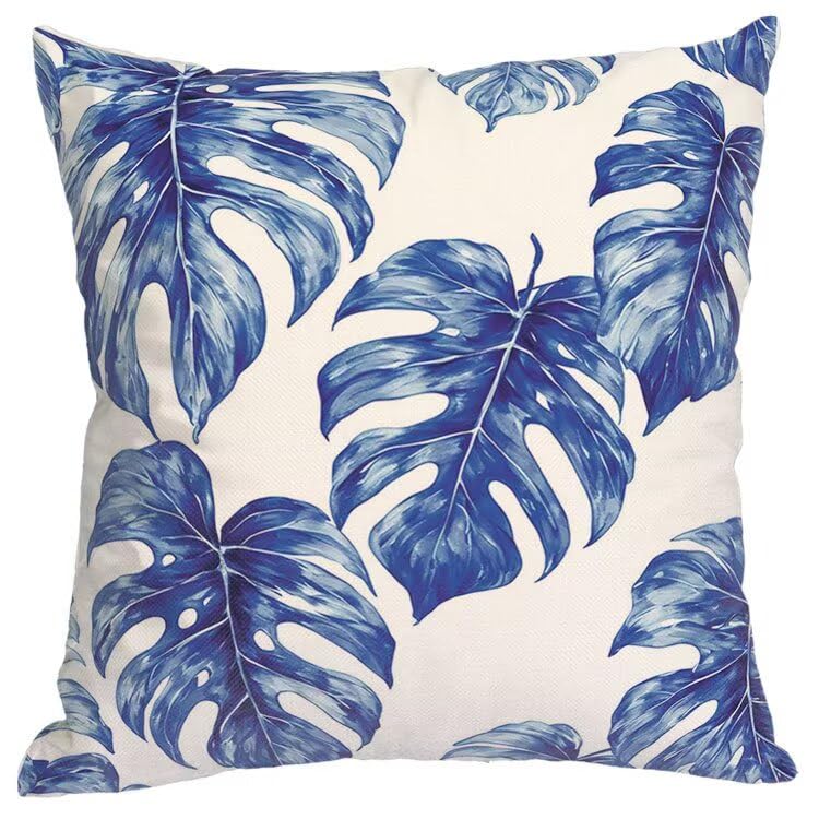 4er Set Blau Kissenbezug 80x80 Kissenbezüge Outdoor Wasserfest Anlage Kissen, Couchkissen Osterdeko Kissenhülle mit Reißverschluss kopfkissenbezug Dekokissen für Sofa Zuhause Deko Wohnzimmer H2-305 – Bild 4