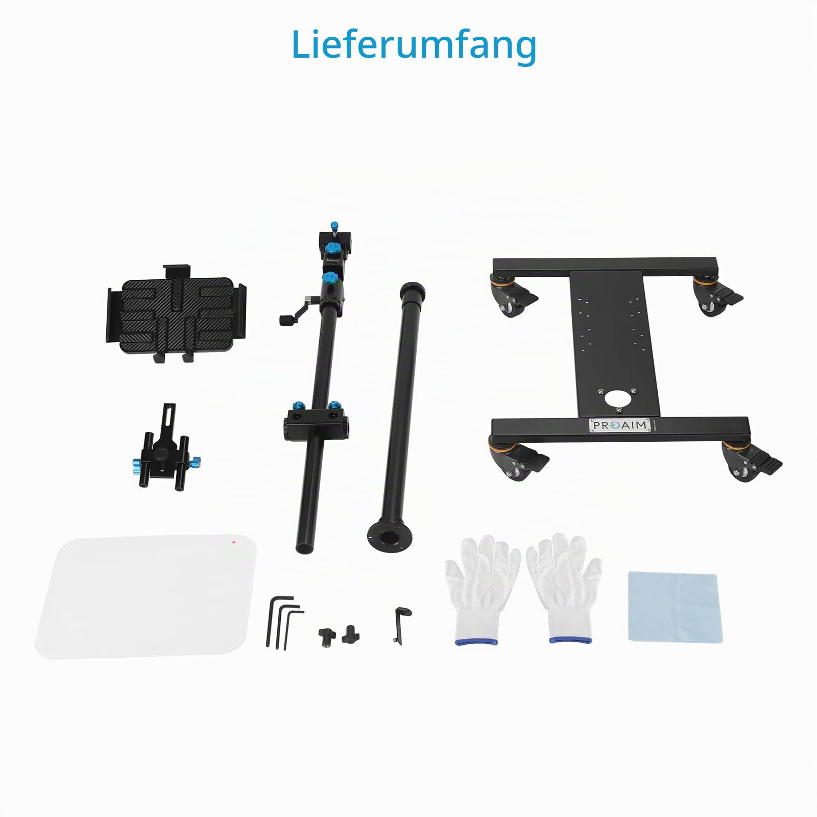 PROAIM Professioneller Rede-Teleprompter mit Teleskopischem Konferenzständer und 60/40 Beam-Splitter-Glas. Lesereichweite von 20 Fuß. Unterstützt Laptops und Monitore bis 17” (TP-SPH-01) | Mit Teleskopständer, 60/40-Strahlenteiler-Glas und Unterstützung f