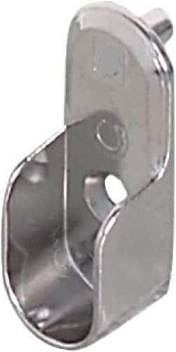 Miniatura 2 de Elef Barra ovalada de armario de cromo pulido de 36 pulgadas con soportes finales, paquete de 5