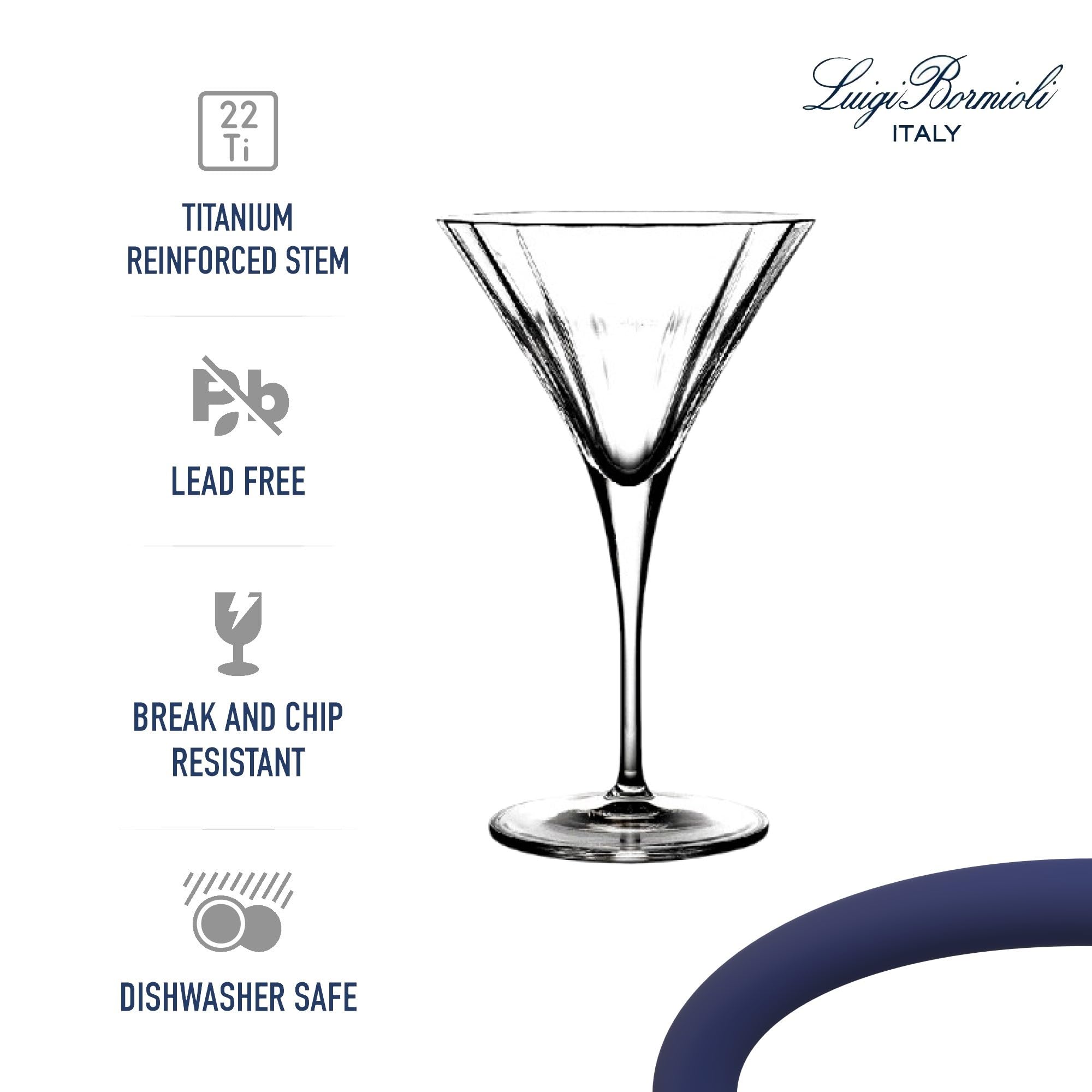 Luigi Bormioli Bach Martini-Gläser, 235 ml, 4 Stück, transparent