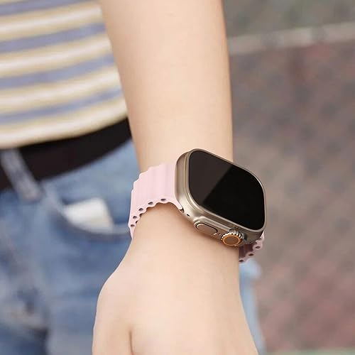 Miniatura 6 de Correas de silicona de océano compatibles con Apple Watch Band Ultra de 1.929 in 1.772 in 1.732 in 1.614 in 1.496 in 1.575 in 1.654 in para mujeres