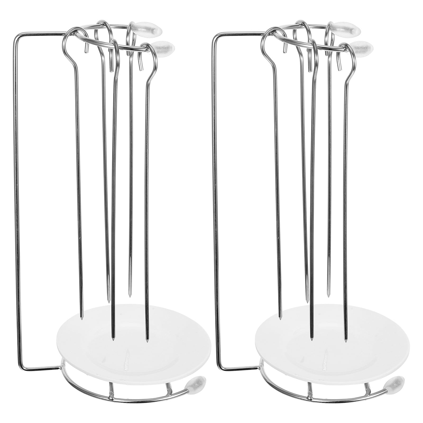 Abaodam Supporto per Spiedini in Acciaio Inox 2 Pezzi, Griglia per Barbecue Smontabile e Facile da Pulire, Staffa Pratica per Grigliate all’Aperto e Cucina in Giardino