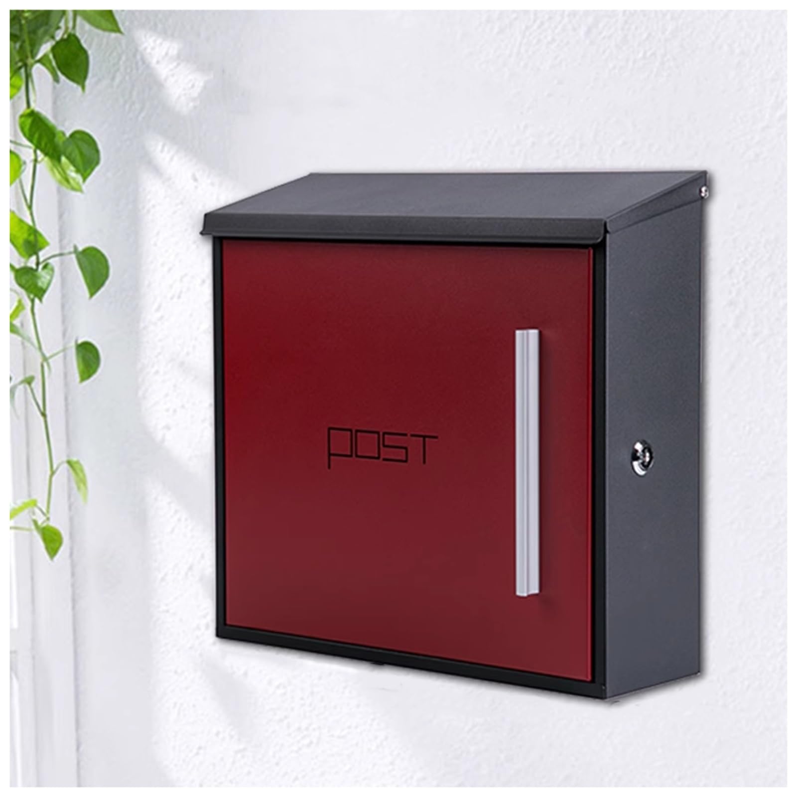NQNFWCRJ European Style Lockable Metal Mailbox Modern Villa Wall Mounted Letter Boxes Outdoor Weather Proof Mailboxes with Shockproof Foam Pad Inside