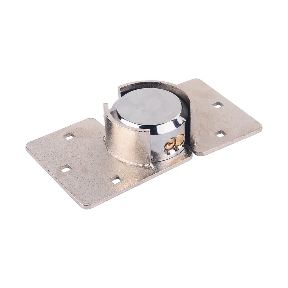Candado de Seguridad Hasp Kit, Base de Acero Resistente de 73 mm, Candado con Grillete Oculto y Aldaba, para Furgonetas, Camiones, Puertas, Plata