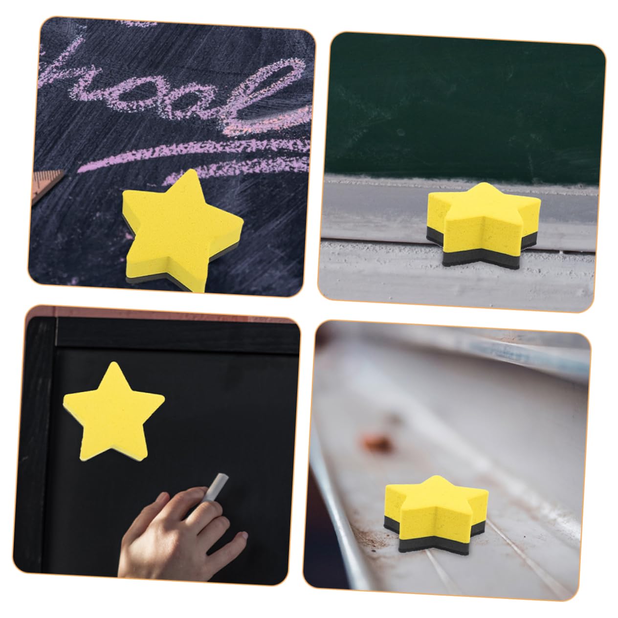 OSALADI 5 Ensembles Gomme Pentagramme Eraser De Tableau Blanc Magnétique Gommes Magnétiques Planche À Essuyer Petite Gomme Sèche Eraseurs De Tableau Blanc Feutrine Jaune 15 Pièces * 5