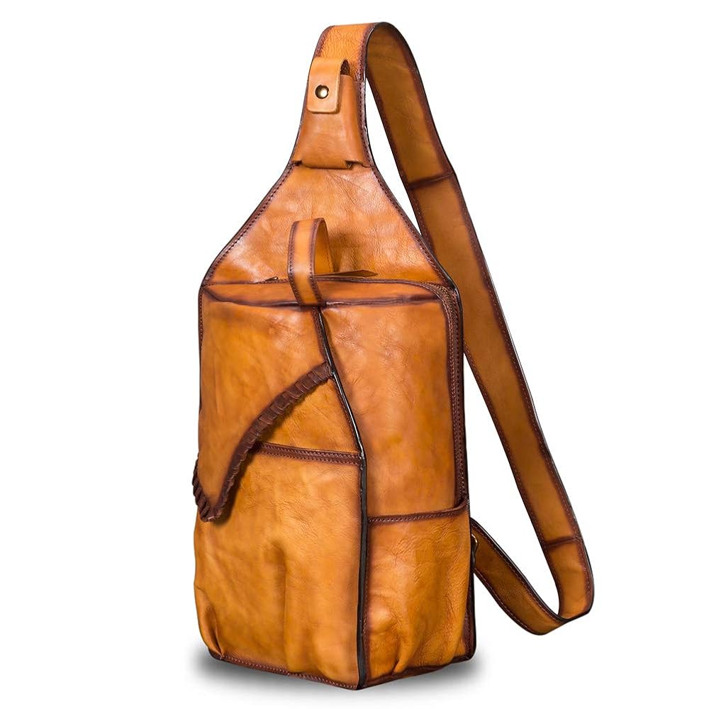 Amazon.com | IVTG Genuine Leather Sling Bag for Men Vintage