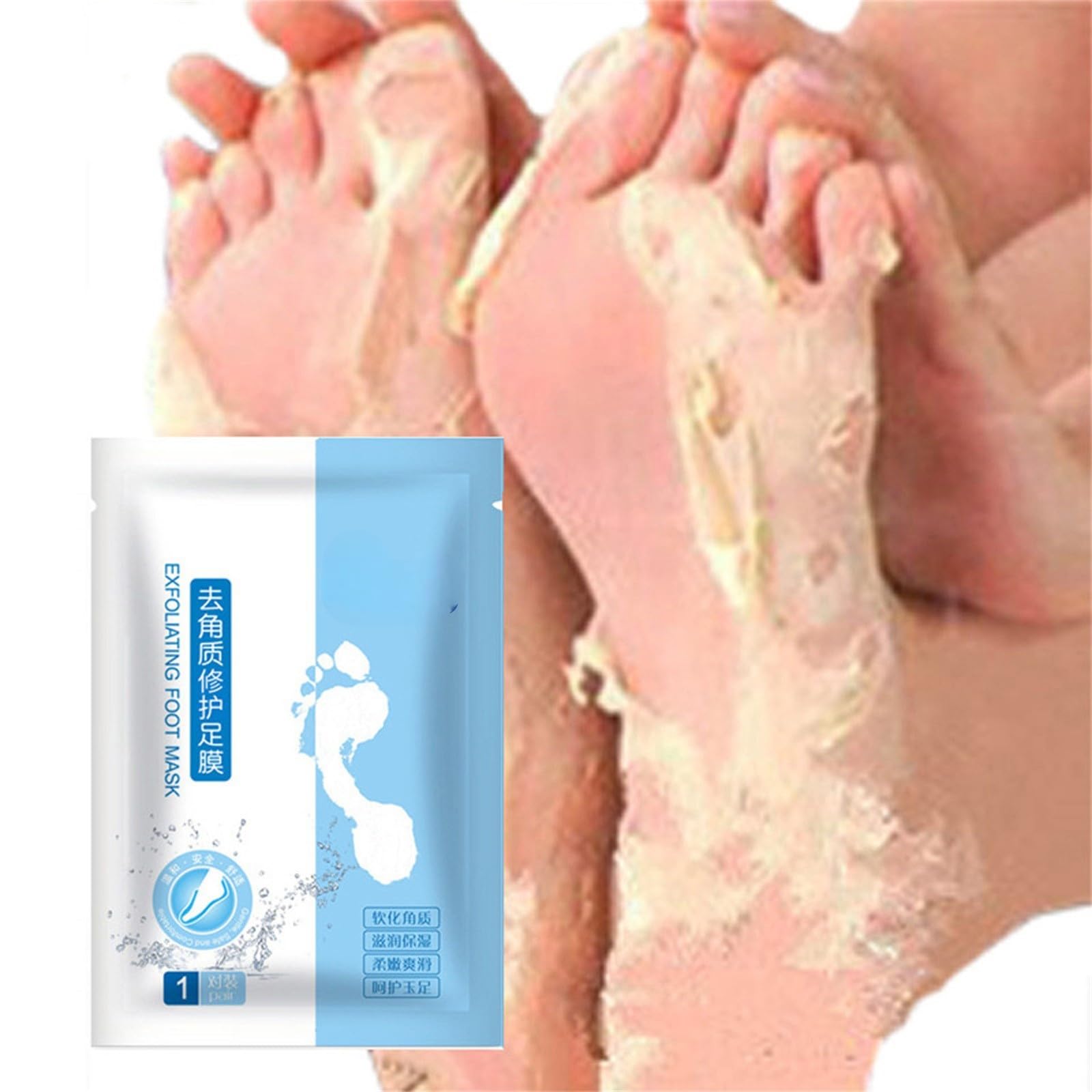 Set di 2 maschere esfolianti per piedi, rimozione della calli naturale, per piedi secchi screpolati, cura dei piedi con cura idratante
