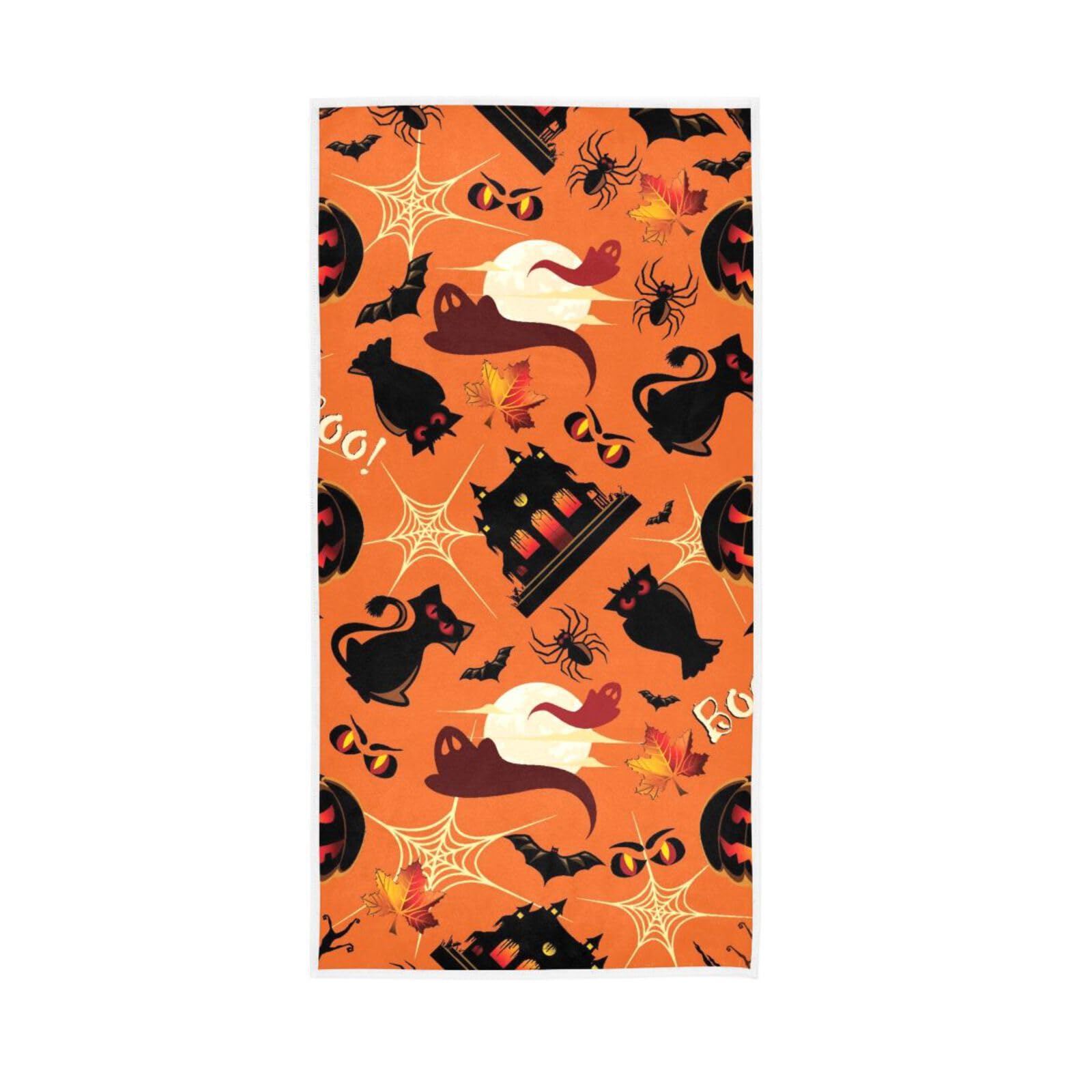 LSRCPD Retro Halloween Pattern Bathroom Handtowel, 15 x 30 Inches Absorbent Hand Towel Spa Towels for Facials Salon Towels Bulk