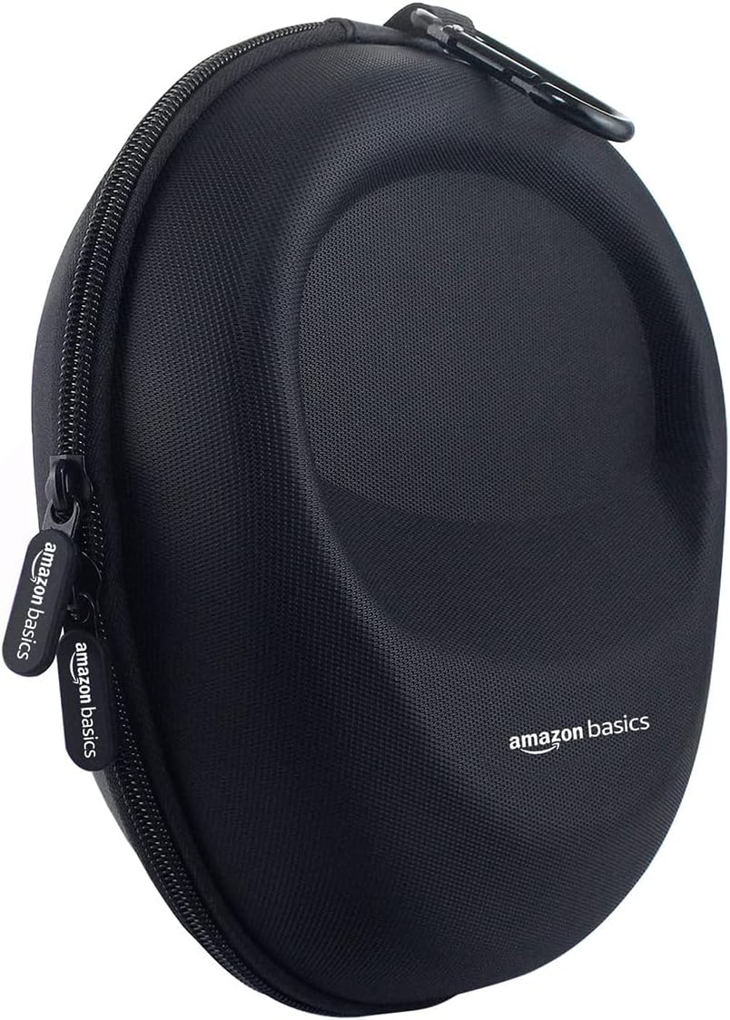 Amazon Basics Hard Shell EVA Headphone Carrying Case for Universal Oversized Over-Ear Headset, Shockproof, Water Repellent, Anti-Pressure Portable Protective Pouch/Storage Bag, Black