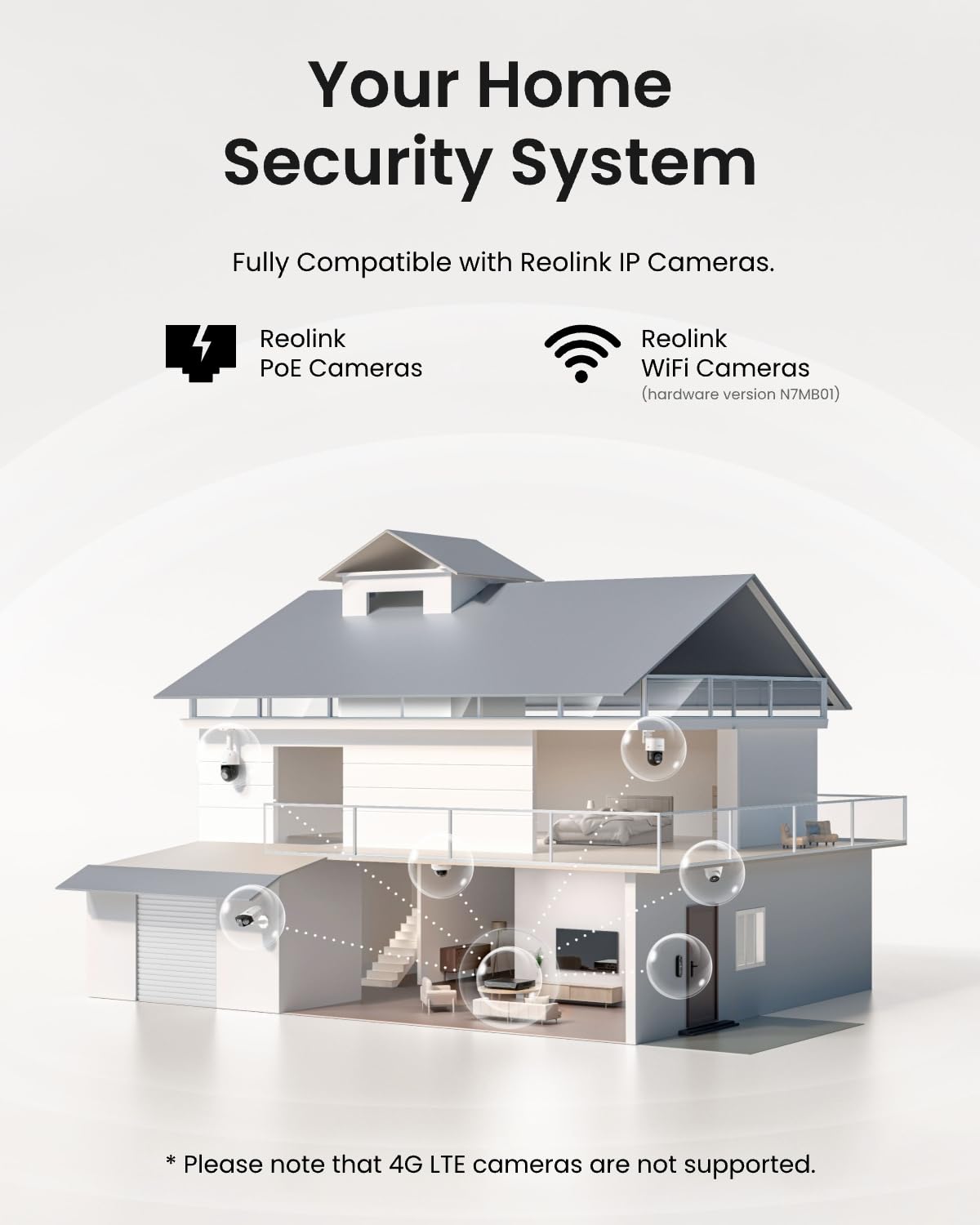 Reolink 4K PoE NVR 8-kanałowy Zestaw Kamer do Monitoringu CCTV, Sieciowy Rejestrator Wideo Bez Dysku Twardego, Obsługa Kamer IP 8MP/5MP/4MP/1080P HD, Monitoring 24/7, RLN8-410