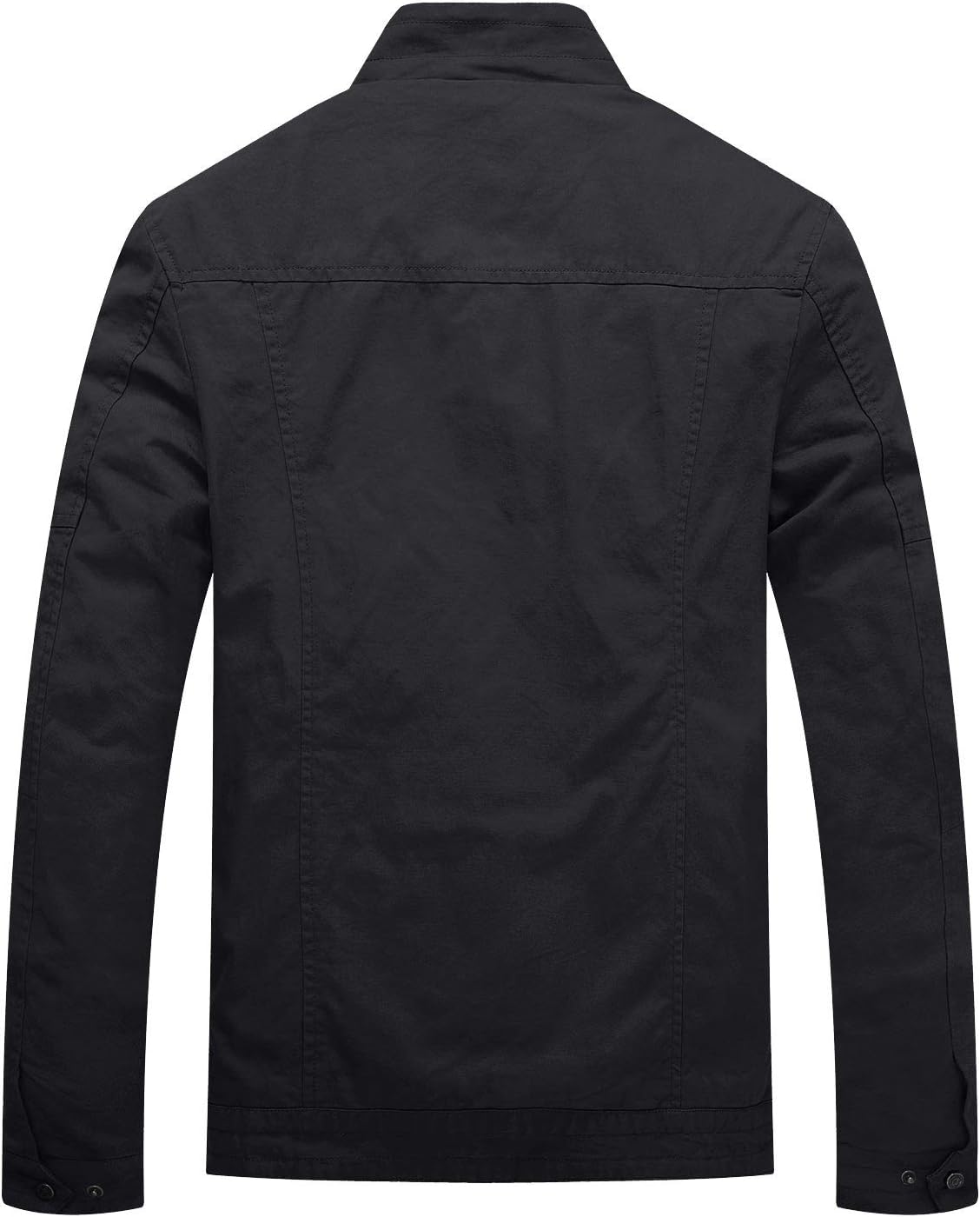 WenVen Men's Spring Canvas Military Style Jacket Casual Lightweight Cotton Coat