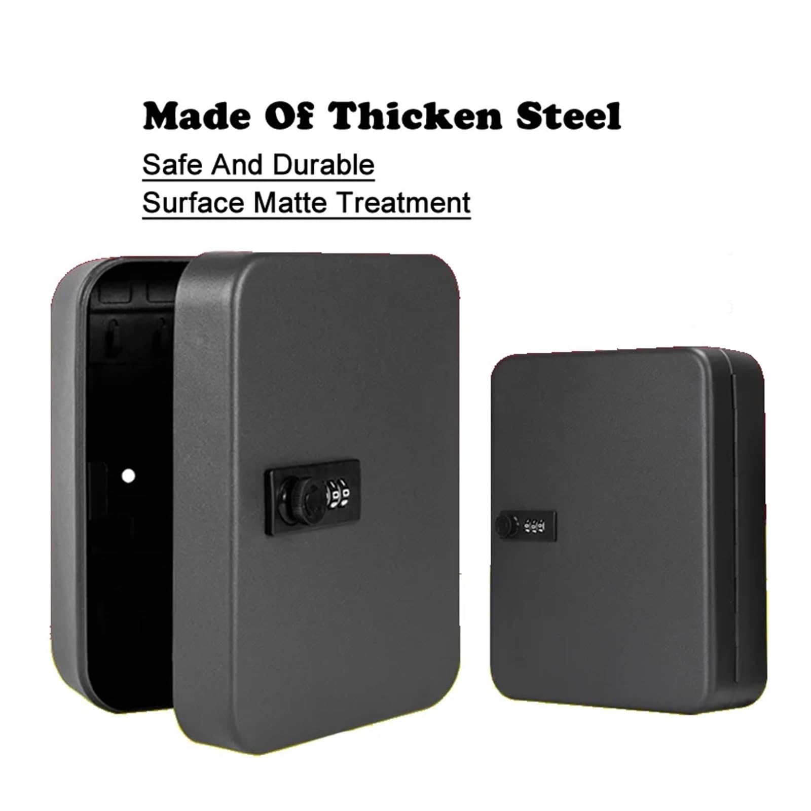 Secure Key Sto Box - Caja fuerte para llaves con contraseña para múltiples llaves, ideal para oficina en casa o trabajo y Slish (S-Negro-Código)