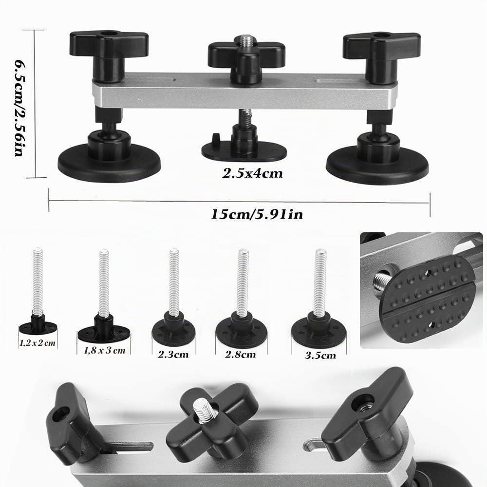 Manelord Kit de réparation de Bosses de Voiture - Largeur réglable - Levier doré - Marteau à inertie et extracteur de Pont en métal - pour enlever Les Bosses de véhicule