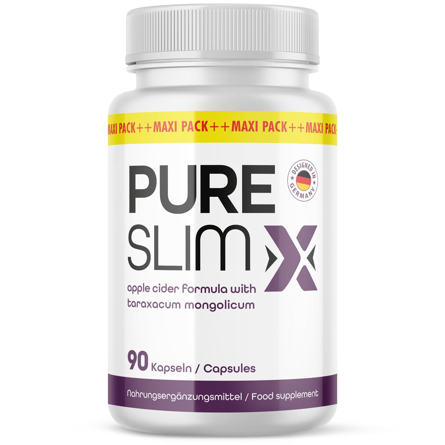 Pure Slim X Kapseln - für Männer und Frauen geeignet - mit natürlichen Inhaltsstoffen - 60 Kapseln pro Dose