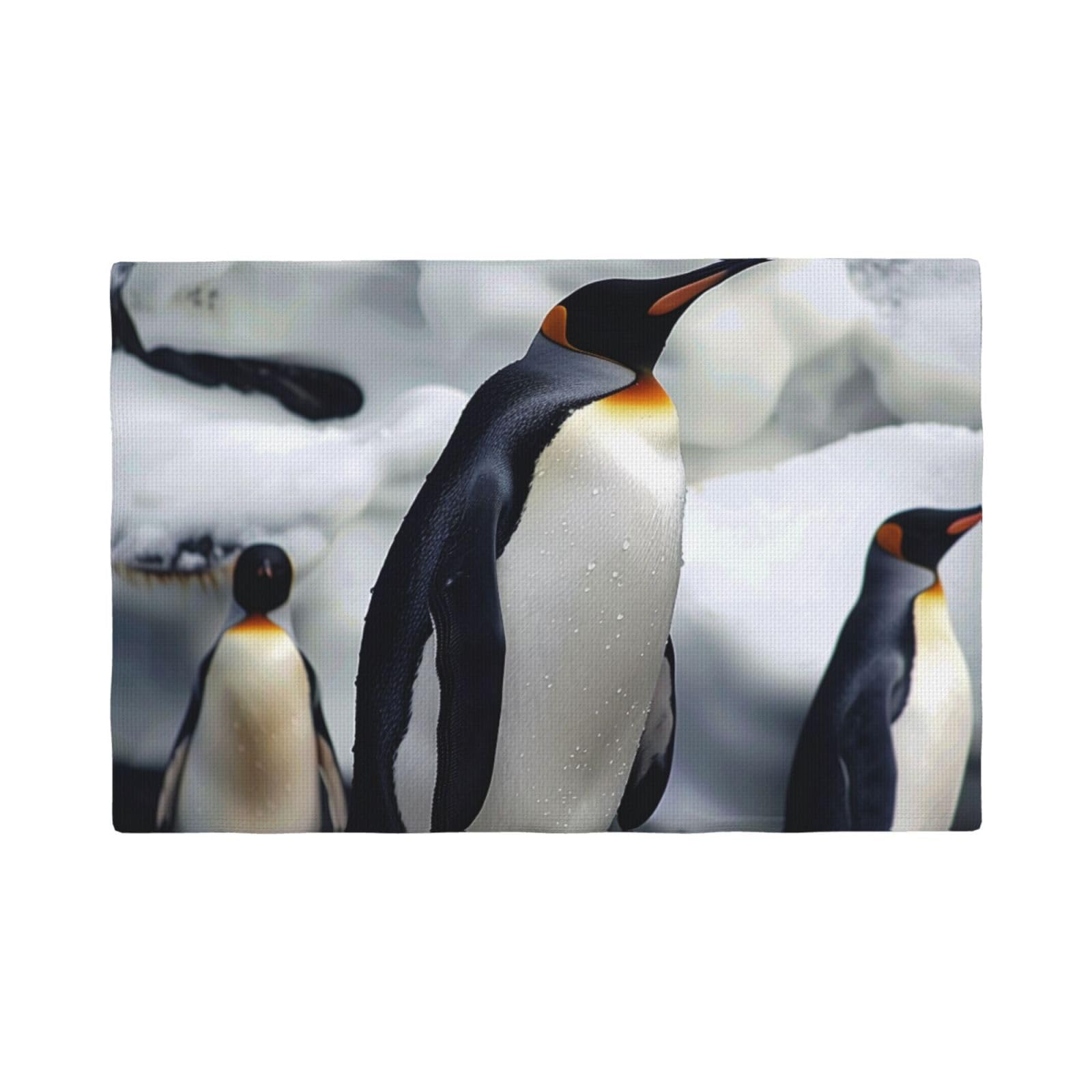 Penguin Print Placemats Set, Heat Resistant Washable Placemat 12x18in Table Mats for Party Kitchen Dining Table Decoration Indoor Outdoor, Six Piece