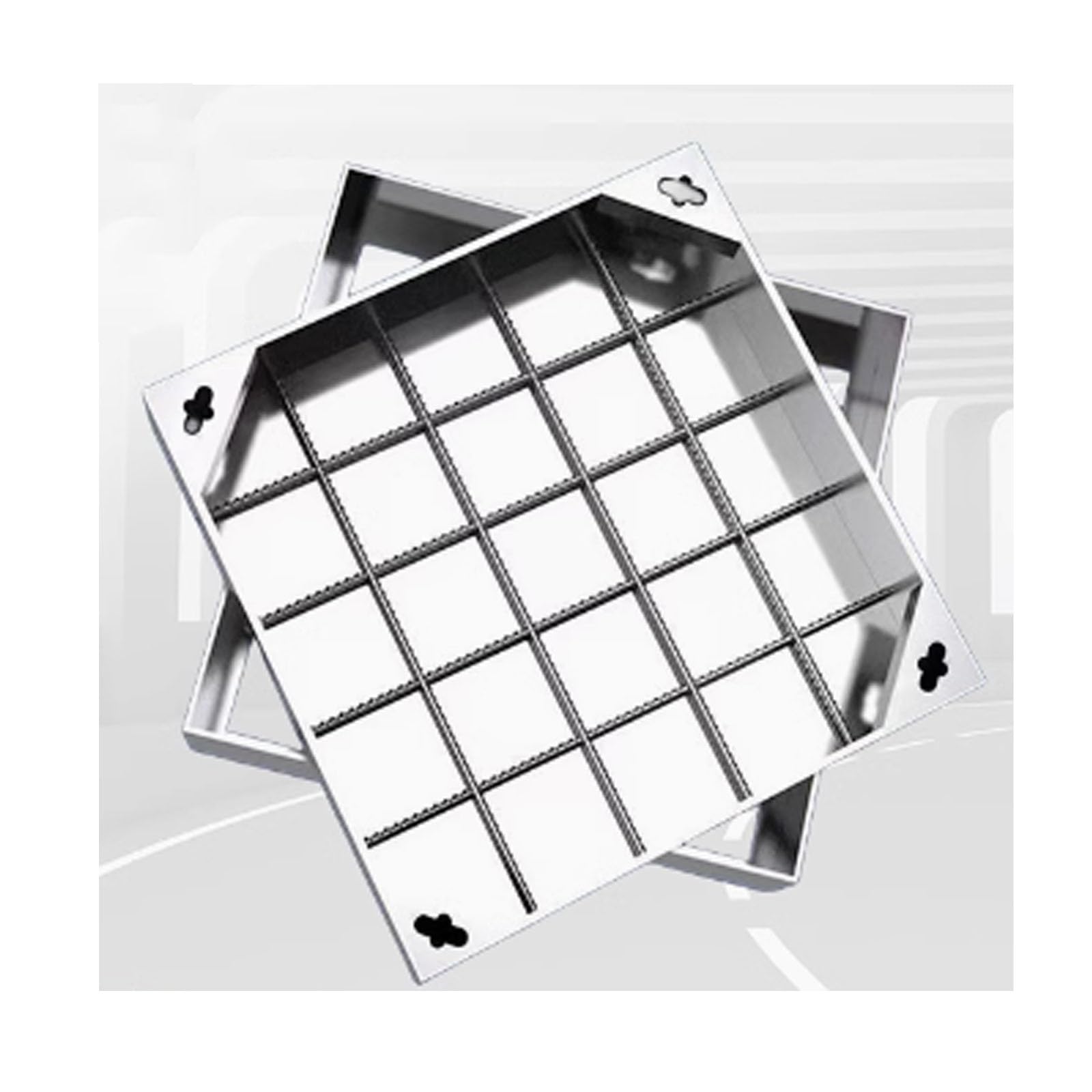 Couvercle d'inspection invisible en inox pour cacher une fosse septique de parking