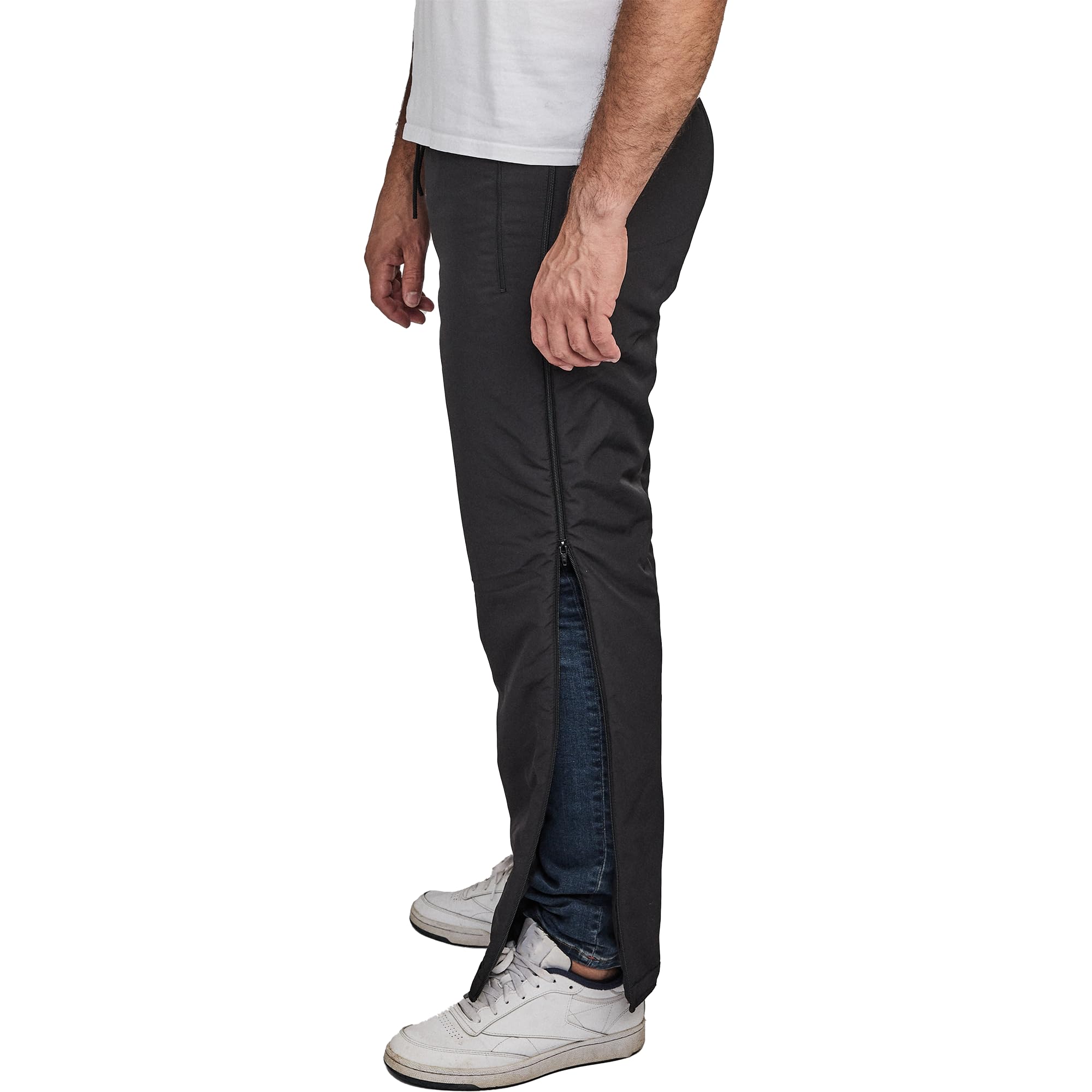 Dobsom – Pantalones de rehabilitación para hombre y mujer con forro I – Pantalones de deporte de invierno con cremallera completa I Pantalones de deporte de invierno para exterior, Mujer, Negro , 5XL