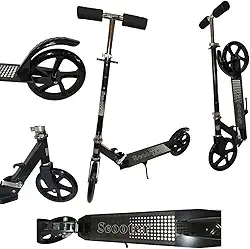 Patinete Adulto Juvenil Scooter 2 Rodas Até 100 Kg Criança Adolescente Dobravél Resistente Portátil - Preto