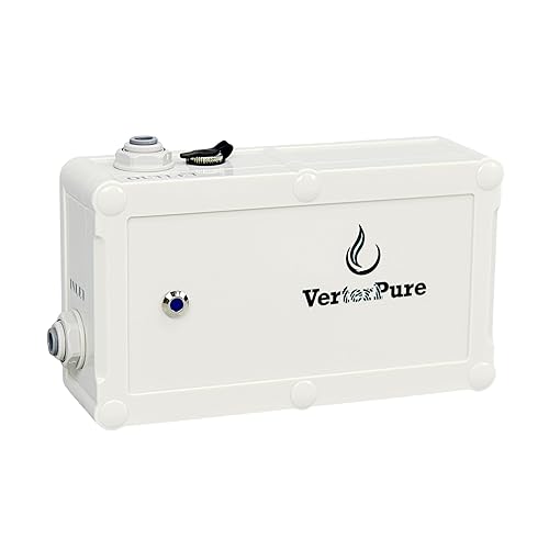 VerterPure VP2 Mini purificador de agua UVC-LED con interruptor de flujo inteligente 0.52 GPM, diseñado para barcos RV fuera de la red