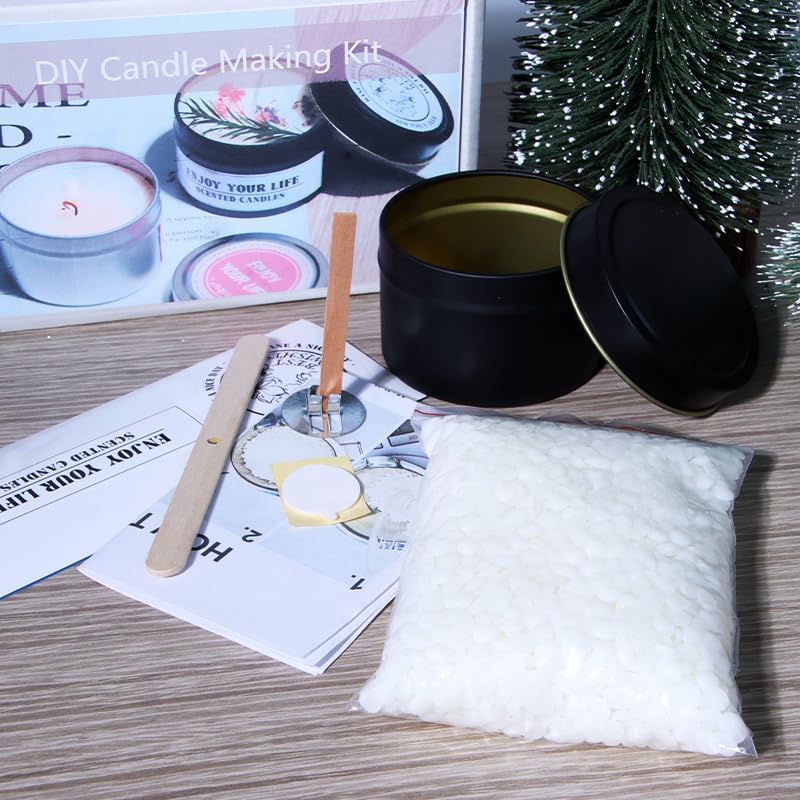 DIY Candle Making Supplies for Adults and Beginners, Including Soybean Wax, Exquisite Stickers, Candle Jars, Wicks, and Homemade Candle jar Sets with Essential Oils.