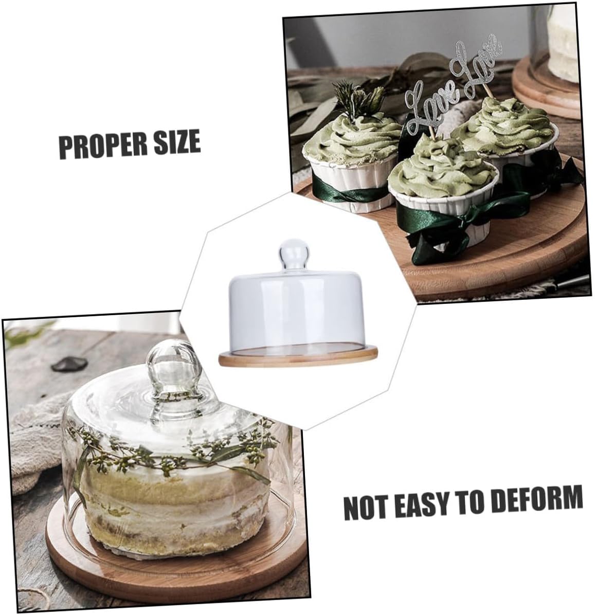 Glass Cake Cover with Large Tray, Dessert Protecting Dome, Food Glass Cover for Party Display and Fresh-keeping