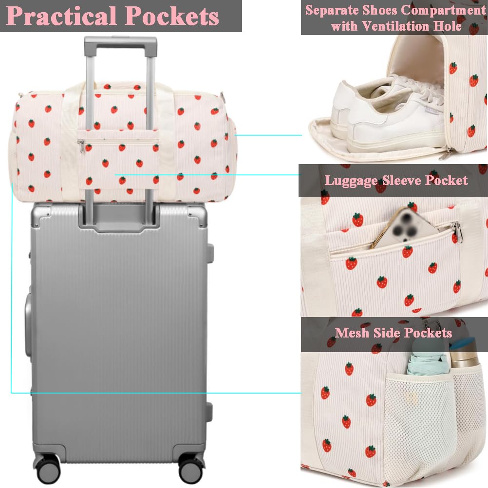 Kimwadalh Bolsa de Deporte Niña Bolsos de Viaje Niñas Bolsa de Fin de Semana Chicas Bolsa de Danza Baile,Bolsas de Deporte con Compartimento para Zapatos y Bolsa Húmeda