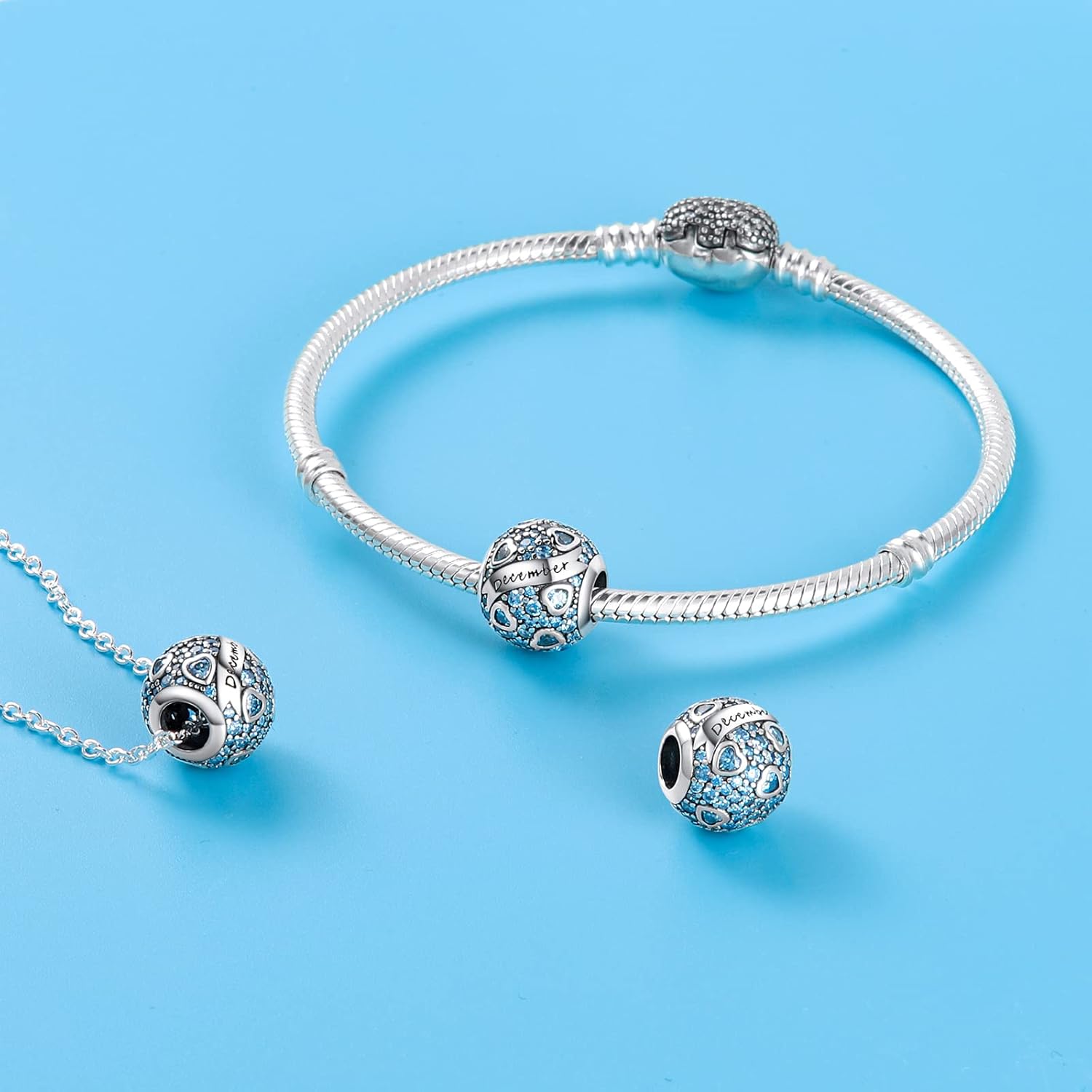 MULA Birthstone Charms 925 Sterling Silver for Bracelets and Necklaces - Dangle Pendants Beads With 5A Cubic Zirconia - Happy Birthday Mothers Day Jewelry - Image 3