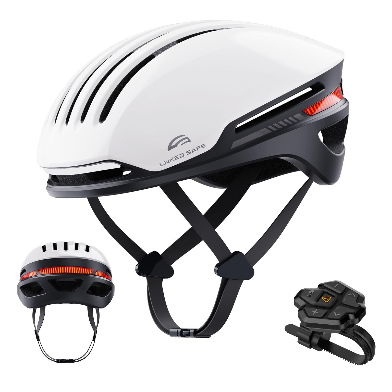 LIZVIE Fahrradhelm mit Bluetooth, intelligenter Fahrradhelm für Erwachsene Männer Frauen mit eingebauten Lautsprechern, Auto-Bremsblinker, vorderen und hinteren LED-Blinkern, Fernbedienung.